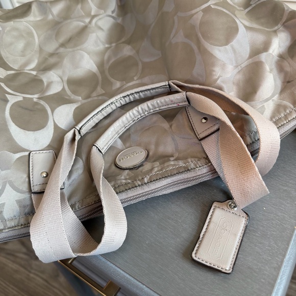 Y2K Coach signature nylon getaway tote project bag taupe - Picture 7 of 10